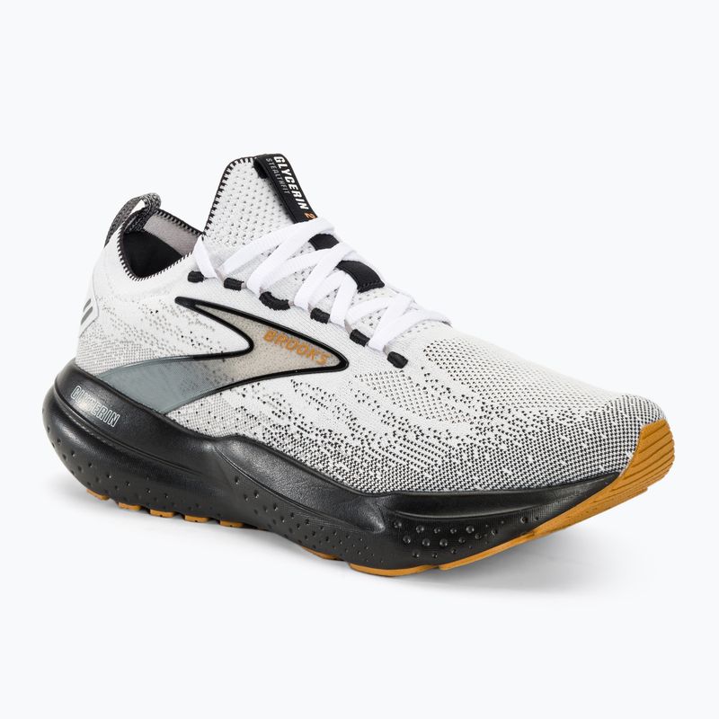 Scarpe da corsa da uomo Brooks Glycerin StealthFit 21 bianche/grigie/nera