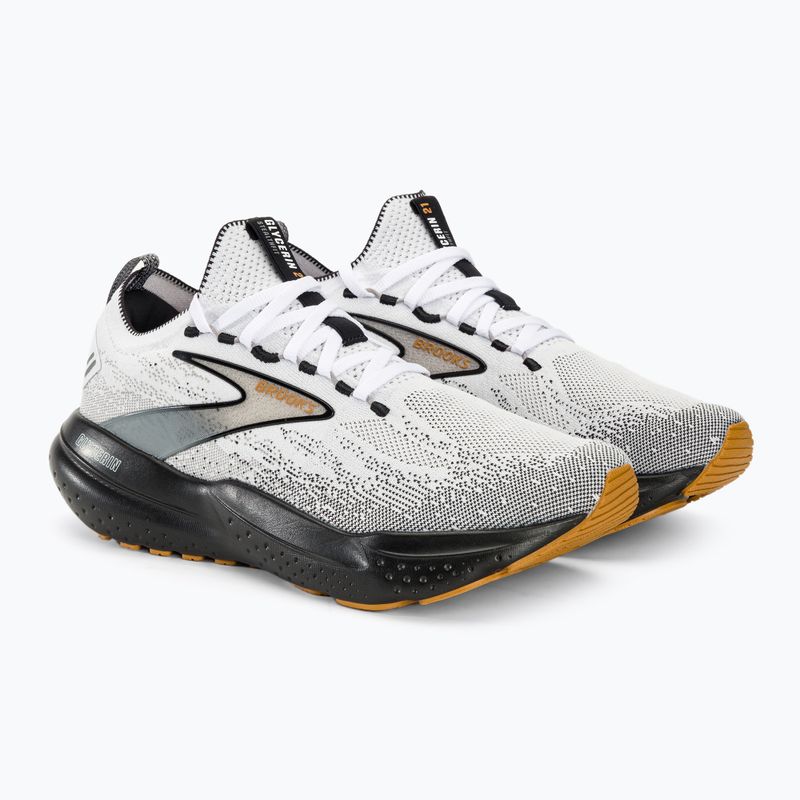 Scarpe da corsa da uomo Brooks Glycerin StealthFit 21 bianche/grigie/nera 5