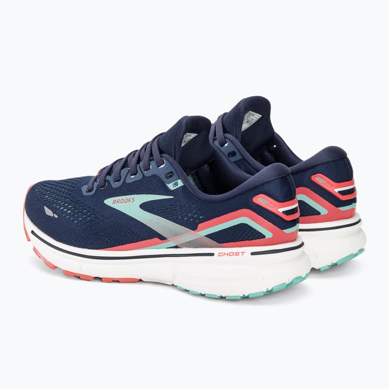 Brooks Ghost 15 scarpe da corsa da donna peacoat/blu canale/rosa 4
