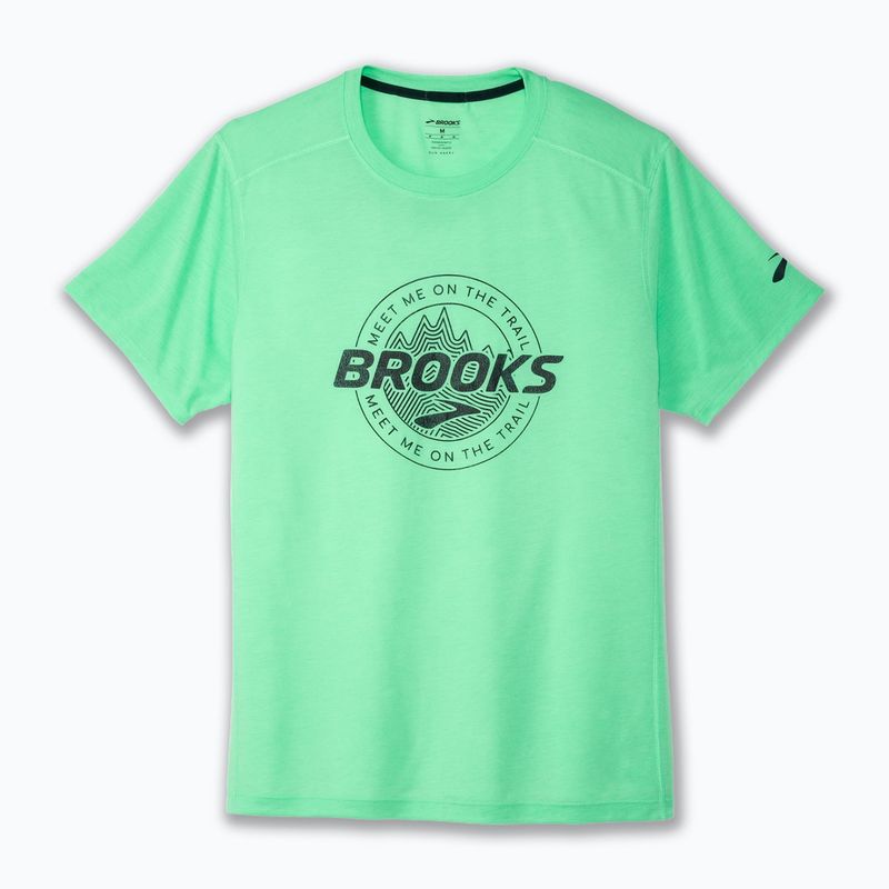 Uomo Brooks Distance 3.0 iper verde/brooks maglia da trail running 2