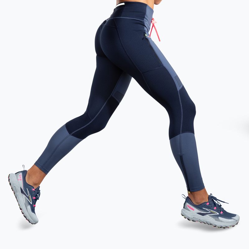 Leggings da corsa Brooks High Point ocean/navy da donna 3