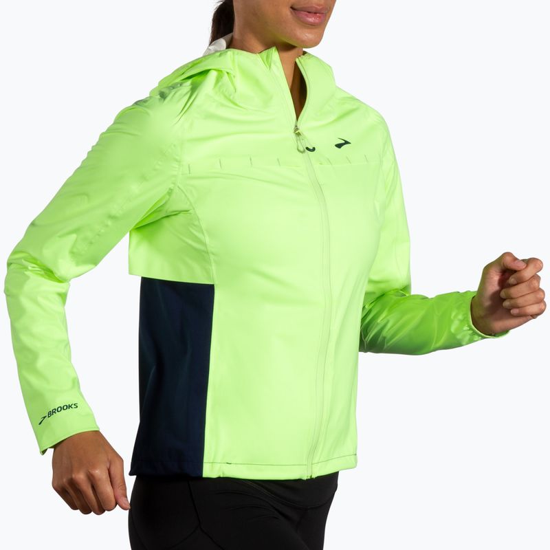 Giacca da corsa impermeabile Brooks High Point Donna lime/navy 3