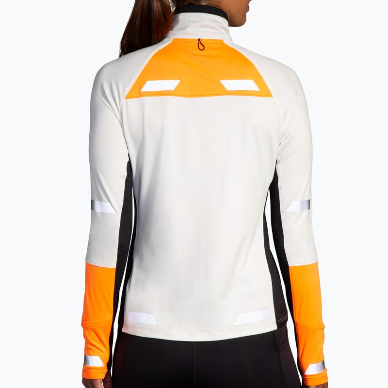 Felpa da corsa Brooks Run Visible 1/2 Zip 2.0 ecru/fluoro flash/nero da donna 2