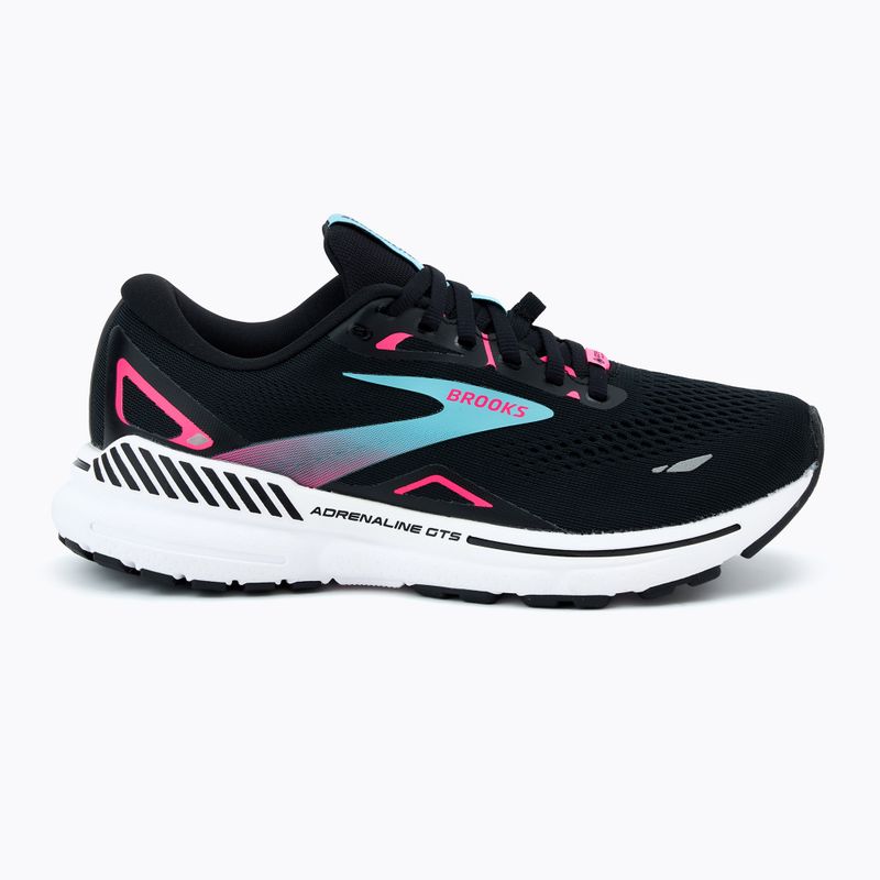 Scarpe da corsa da donna Brooks Adrenaline GTS 23 GTX nero/rockout pink/aqua 2