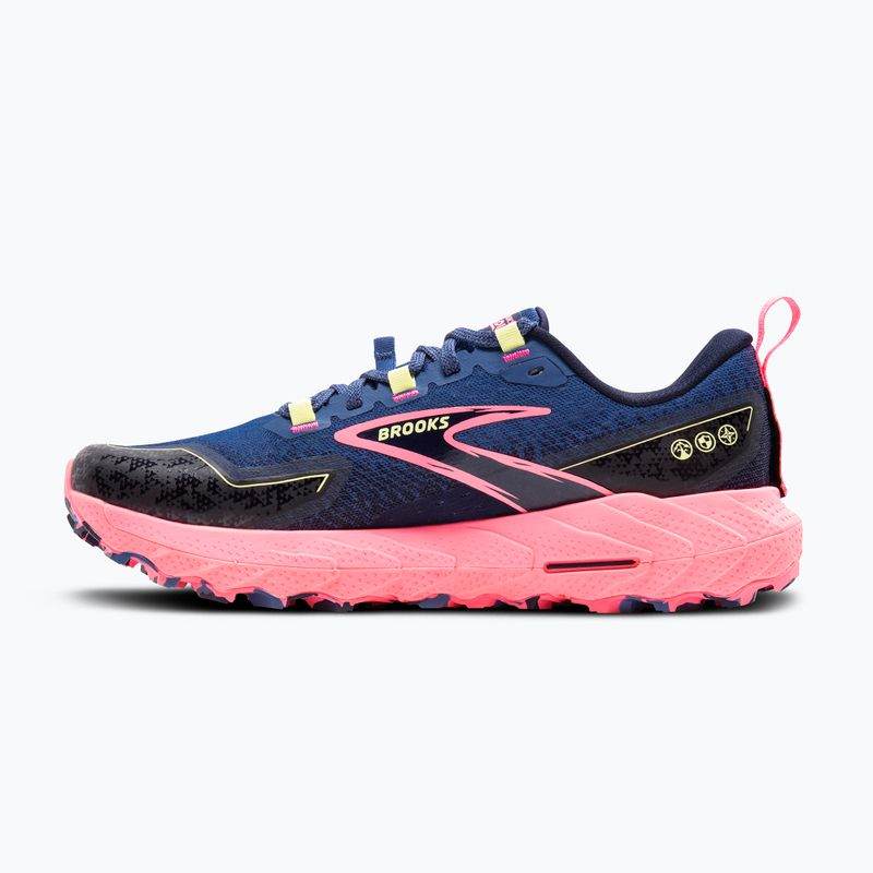 Brooks Cascadia 18 scarpe da corsa donna grigio blu/rosa/lime solare 10