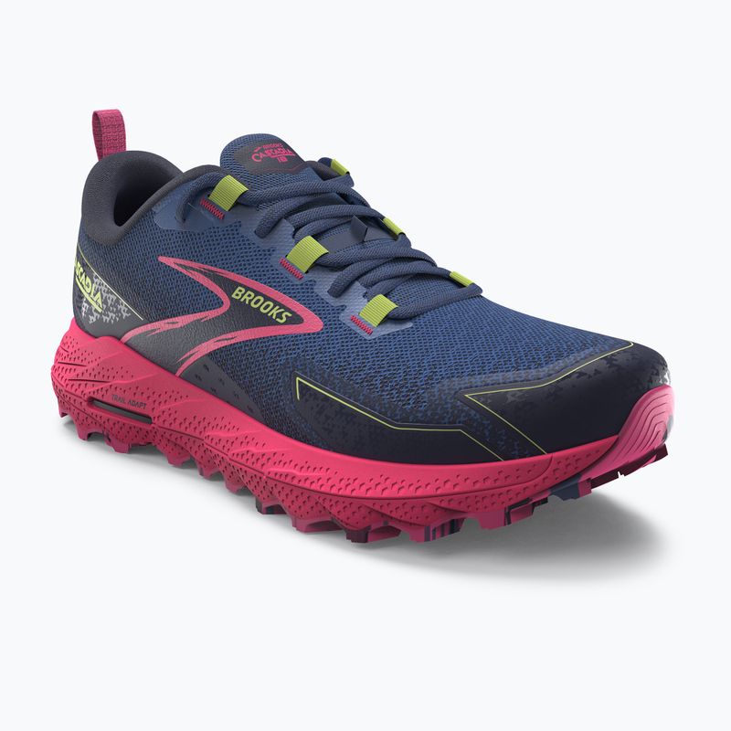 Brooks Cascadia 18 scarpe da corsa donna grigio blu/rosa/lime solare 15