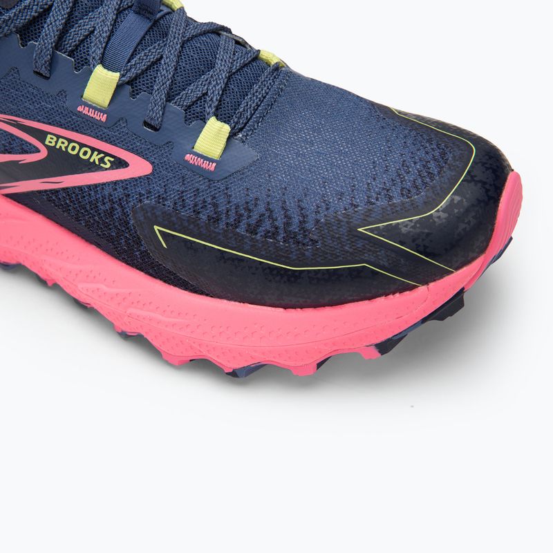 Brooks Cascadia 18 scarpe da corsa donna grigio blu/rosa/lime solare 7