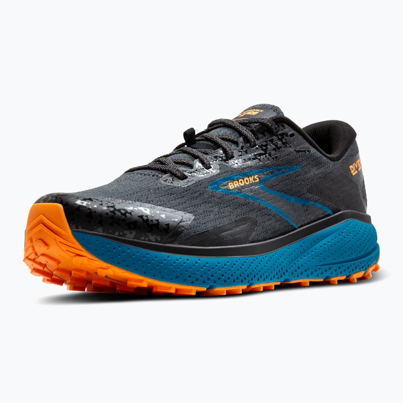 Brooks Divide 5 scarpe da corsa da uomo ebano/zaffiro blu/arancio 12