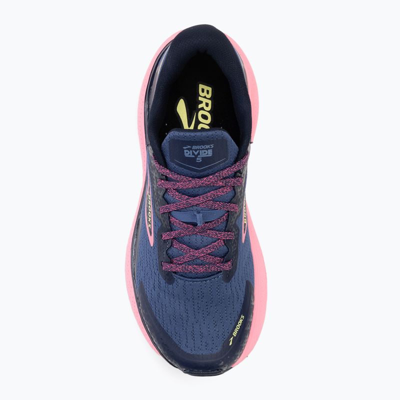 Brooks Divide 5 scarpe da corsa donna grigio blu/rosa/lime 5