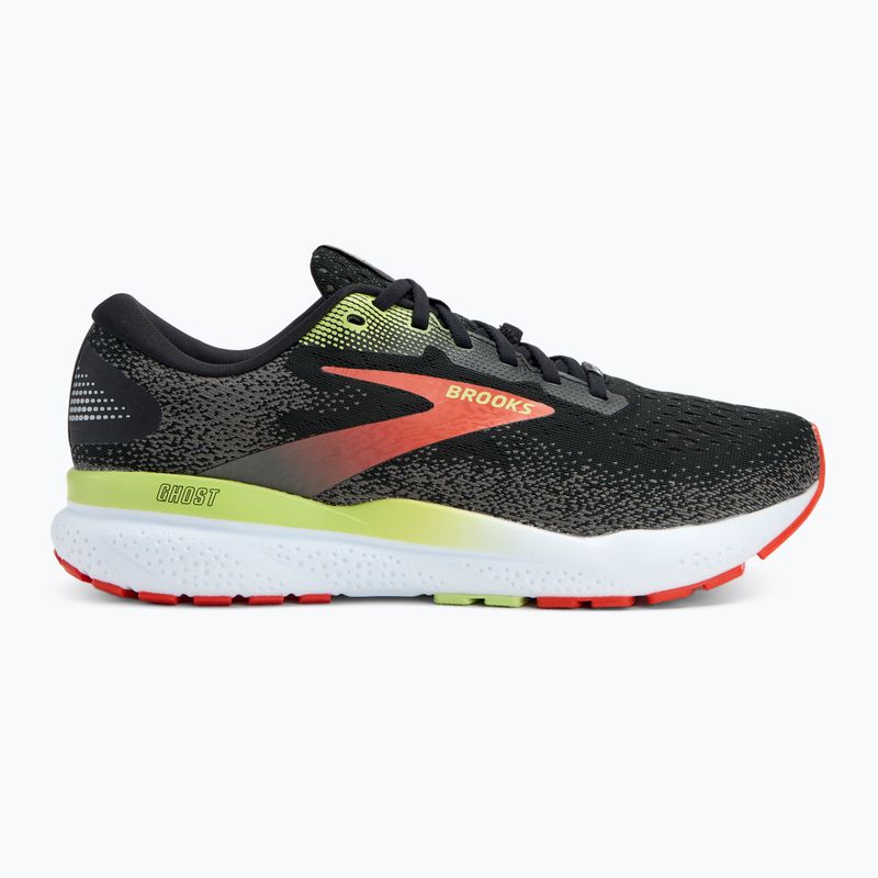 Scarpa da corsa Brooks Ghost 16 GTX da uomo nero/rosso mandarino/verde 2