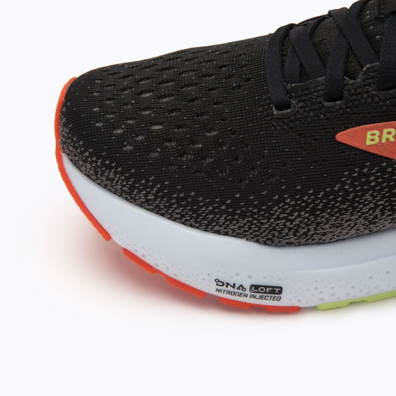 Brooks Ghost 16 scarpe da corsa da uomo nero/rosso mandarino/verde 7