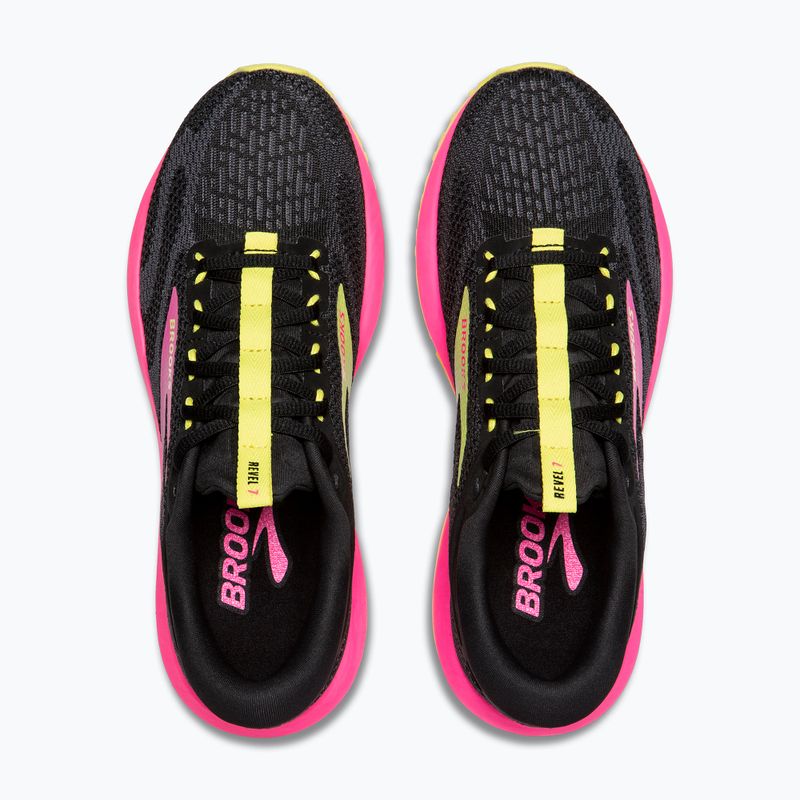 Brooks Revel 7 scarpe da corsa da donna nero/rosa/limone tonico 12