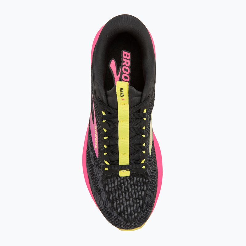 Brooks Revel 7 scarpe da corsa da donna nero/rosa/limone tonico 5