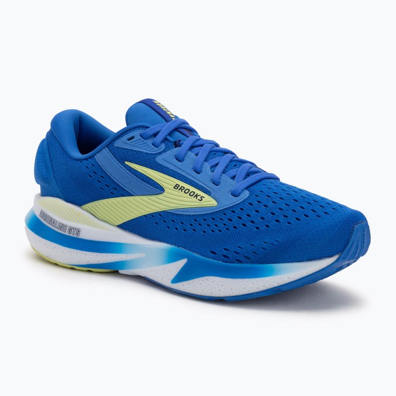Scarpe da corsa Brooks Adrenaline GTS 24 wide fit da uomo, cobalto/giallo petrolio/peacoat