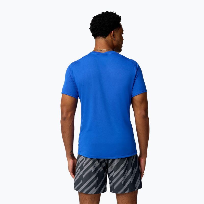 Brooks Distance 3.0 maglia da corsa da uomo neo blu/logo Brooks 3