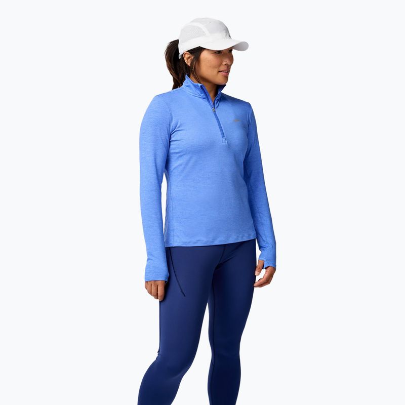 Donna running a manica lunga Brooks Dash 1/2 Zip 2.0 htr bluebell 2