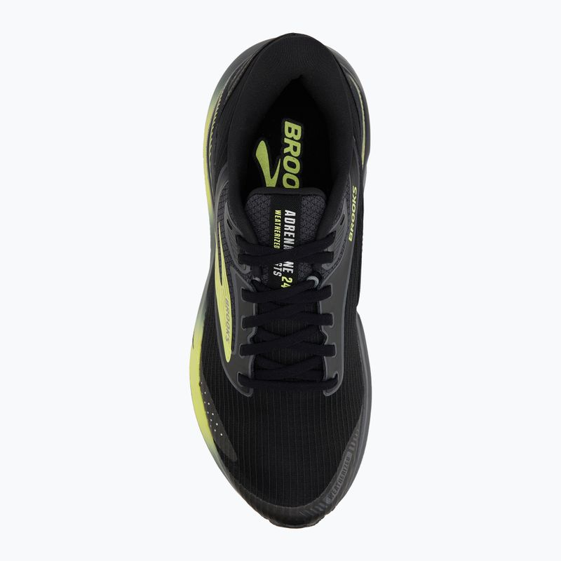 Scarpe da corsa Brooks Adrenaline GTS 24 da uomo, nero/ebano/nuovo giallo, resistenti alle intemperie 5