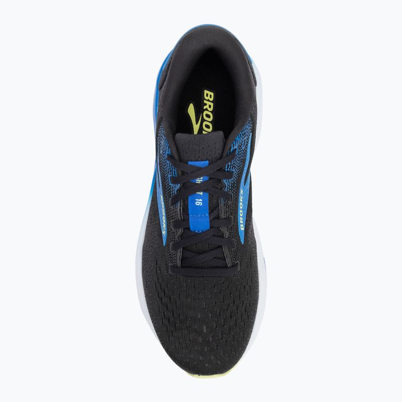 Brooks Ghost 16, scarpe da corsa da uomo, nero/cobalto/giallo ghiaccio 5