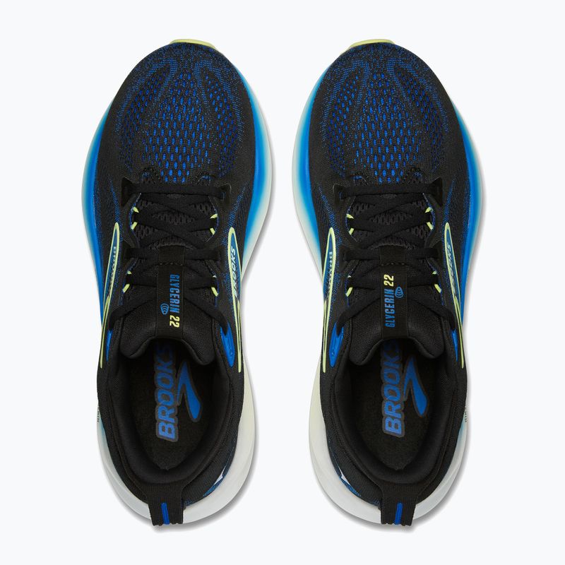 Scarpe da corsa da uomo Brooks Glycerin 22 wide fit nero/cobalto/giallo antico 12