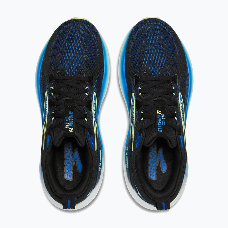Scarpe da corsa da uomo Brooks Glycerin GTS 22 nero/cobalto/giallo antico 10