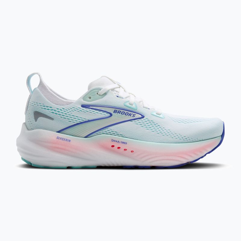 Scarpe da corsa da donna Brooks Glycerin 22 wide fit bianco/limpet shell/amparo blu 9