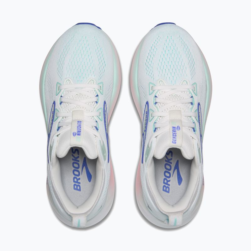 Scarpe da corsa da donna Brooks Glycerin 22 wide fit bianco/limpet shell/amparo blu 11