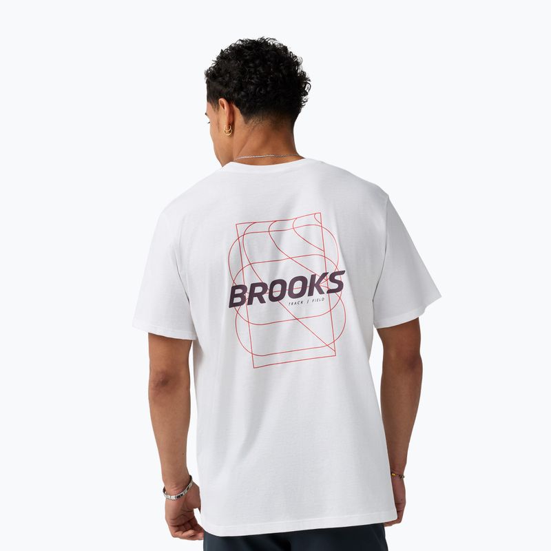 Maglietta da running da uomo Brooks Graphic white/burgundy blaze/cosmic 2