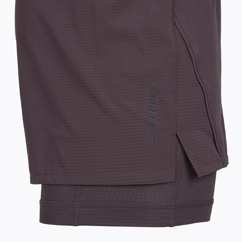 Pantaloncini da running da uomo Brooks High Point 5" 2IN1 2.0 dark russet 3