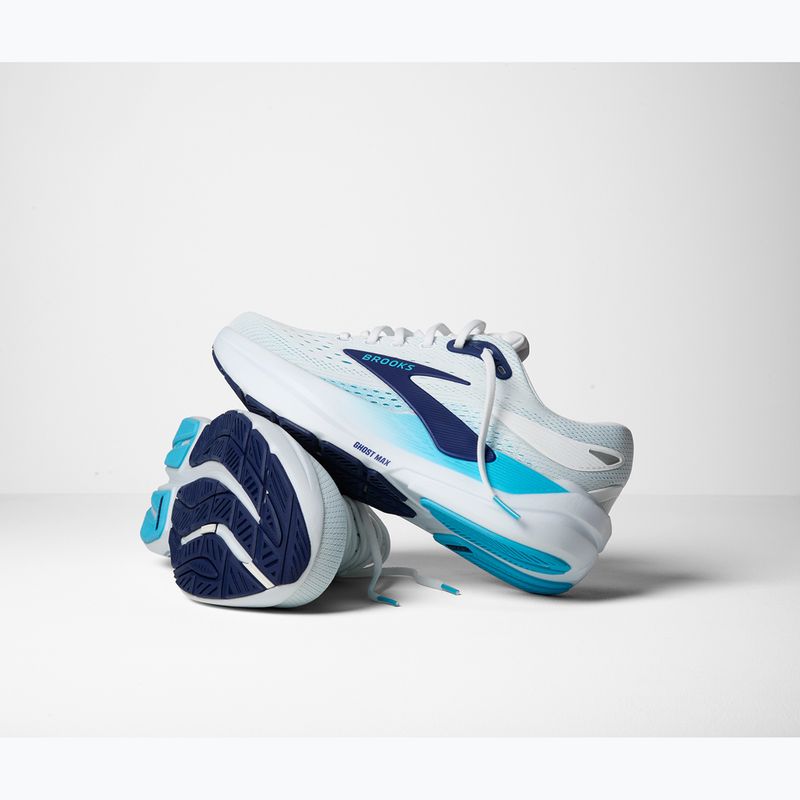 Scarpe da running da uomo Brooks Ghost Max 3 bright white/beacon blue/teal 8