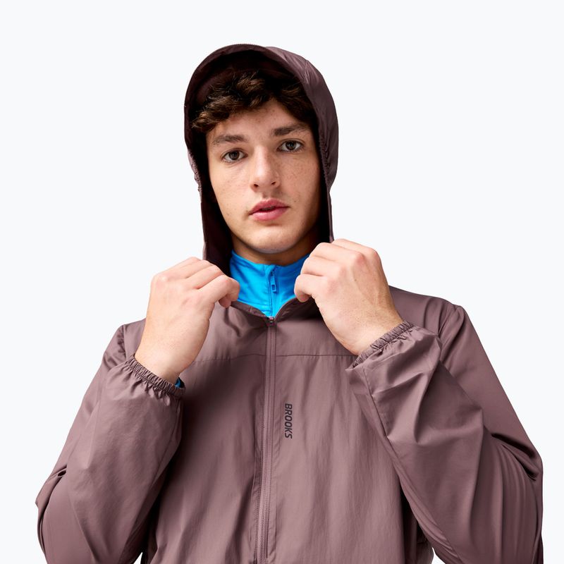 Giacca da corsa da uomo Brooks Canopy Packable Jacket brown 3
