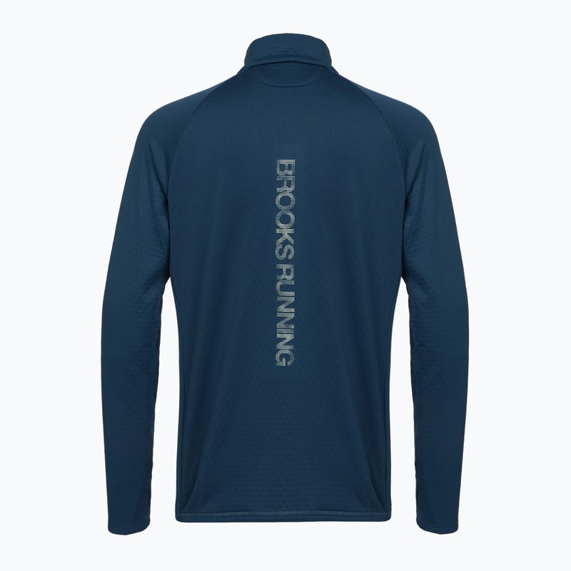 Felpa da corsa uomo Brooks Thermal Reflective 1/2 Zip blue 2