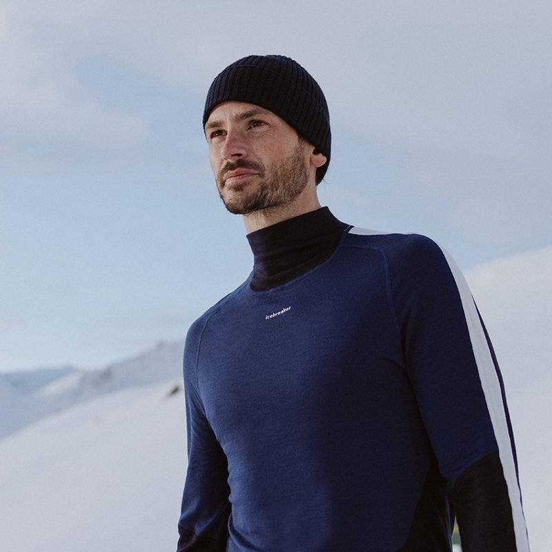 Maglia termica da uomo icebreaker 200 Oasis Sonebula High Neck navy/royal navy/snow/cb 9