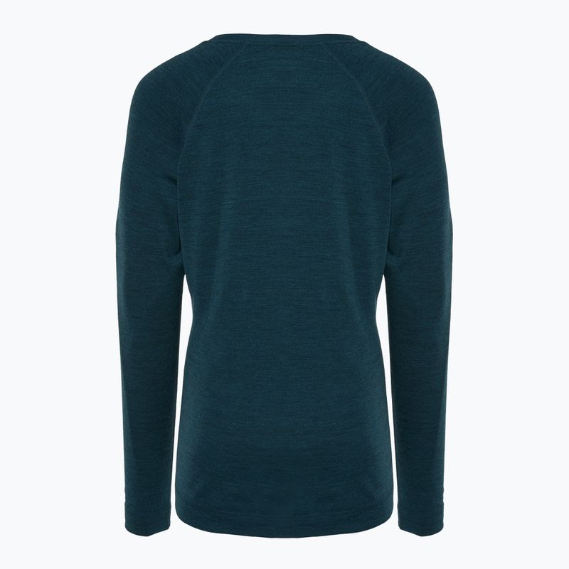 Smartwool Merino 250 Baselayer Crew da donna in scatola manica lunga termica twilight blue heather 2