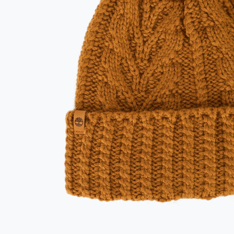 Berretto invernale da donna Timberland Cable Premium Pom Beanie wheat 3