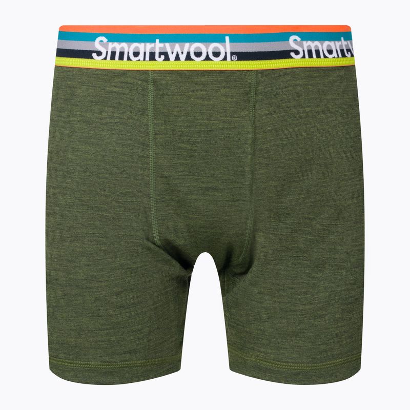 Boxer da uomo Smartwool Merino Sport 150 Boxer termico verde muschio heather in scatola