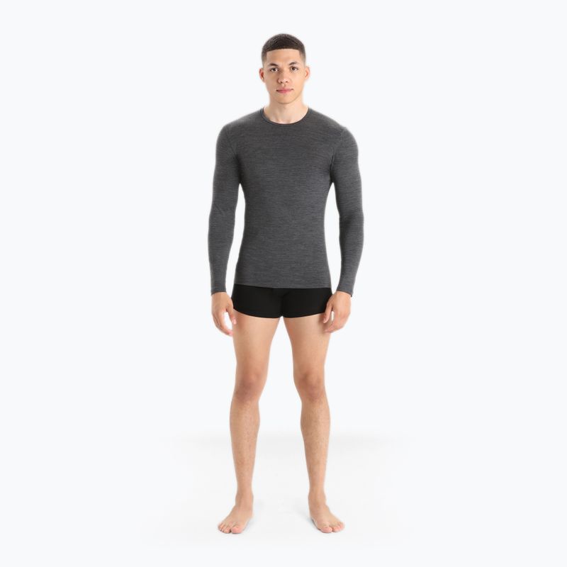 Maglia termica a maniche lunghe da uomo icebreaker Merino 150 Anatomica Crewe jet heather 2