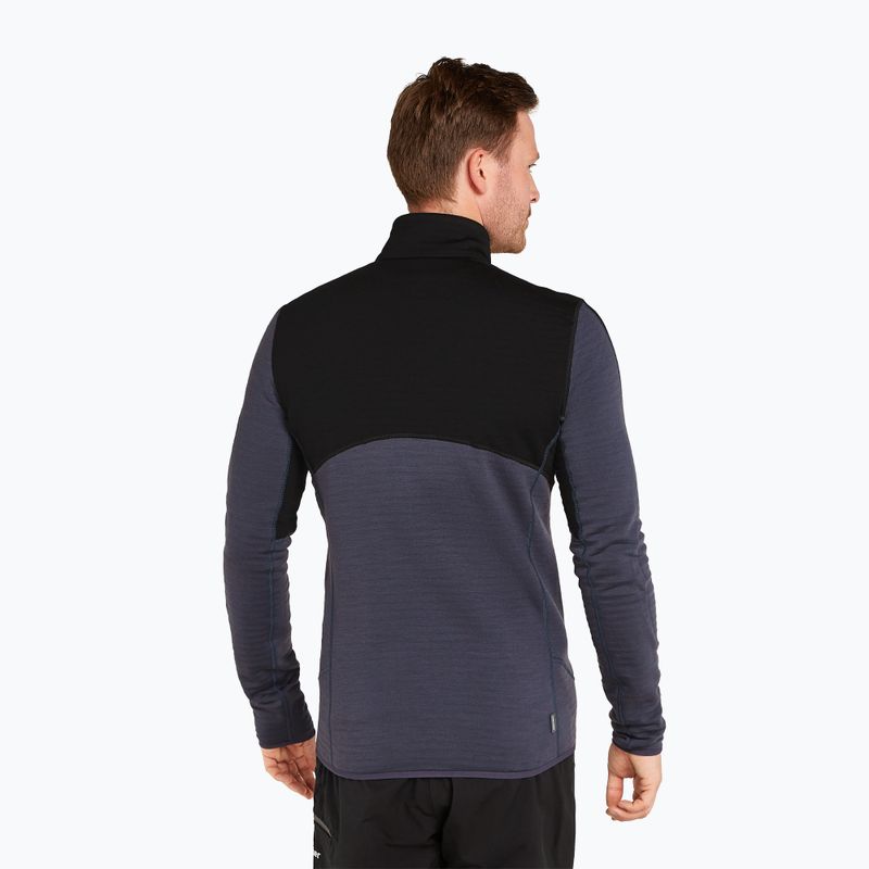 Uomo Icebreaker Merino 400 RealFleece Descender LS Zip nero/ grafite/ cb felpa 3