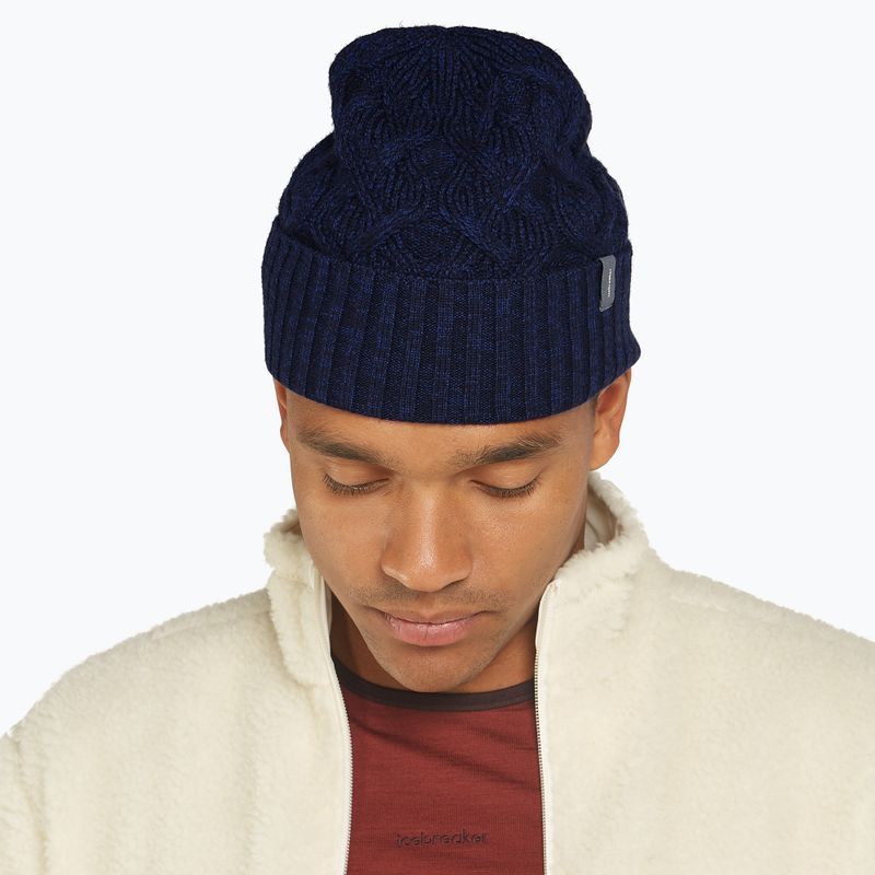 Berretto invernale Icebreaker Merino Cable Knit midnight navy/ royal navy 2