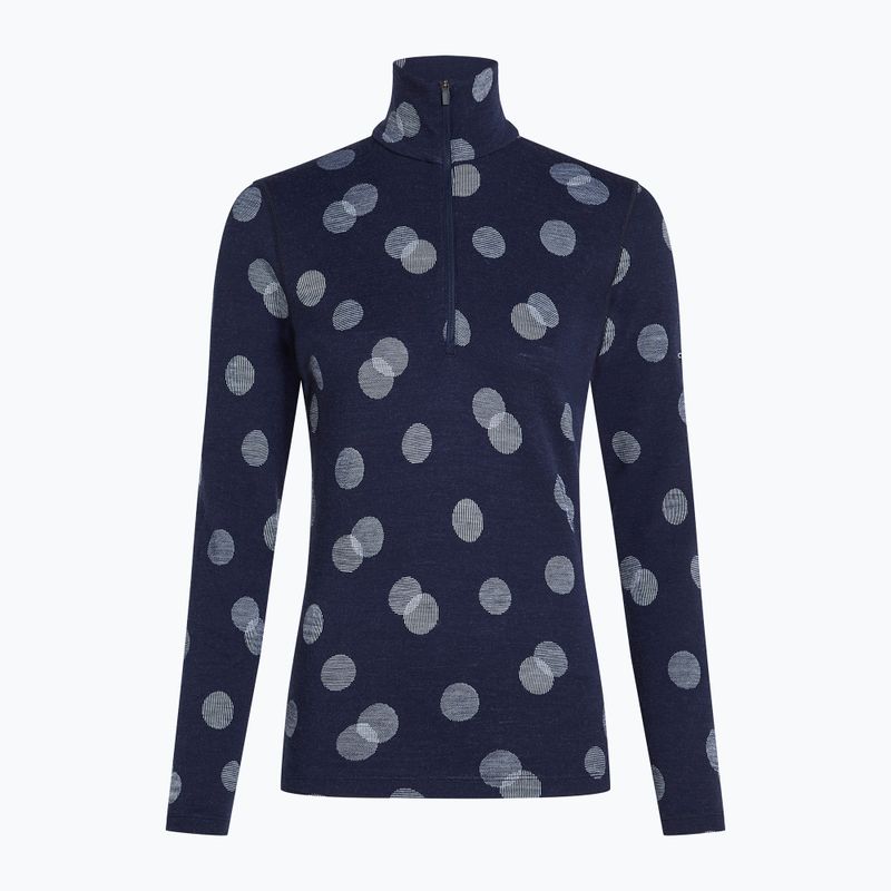 Icebreaker felpa termica donna Merino 260 Vertex LS Half Z Falling Flakes midnight navy/ snow/j 7