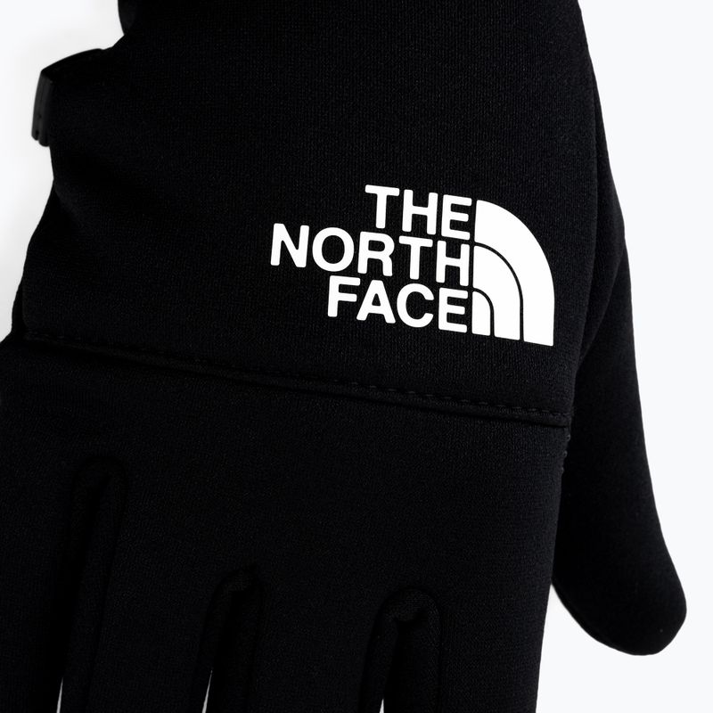 Guanti da trekking da uomo The North Face Etip Recycled logo bianco/nero 4