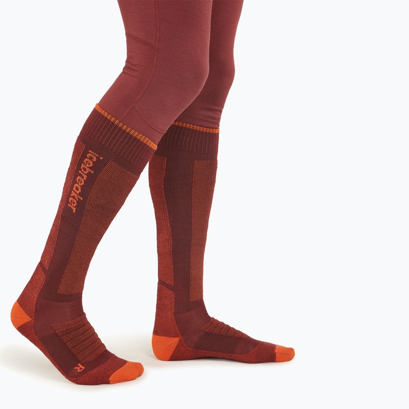 Calzini da sci icebreaker Merino Ski+ Medium OTC da uomo, port/blaze/cedar wood 3