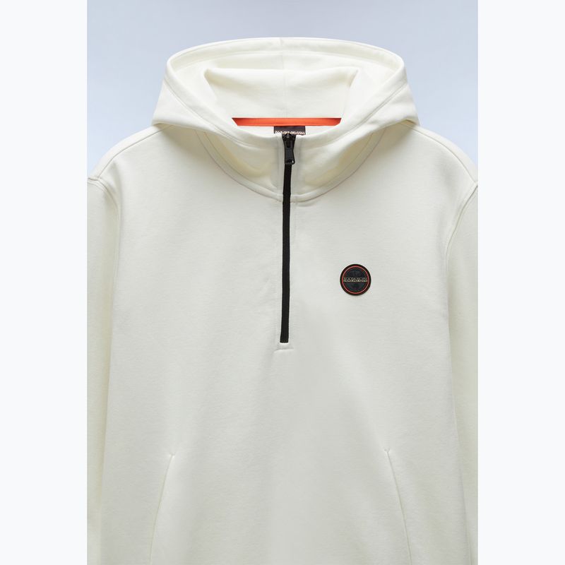 Felpa da uomo Napapijri B-Badge Half Zip Hooded white heron 7