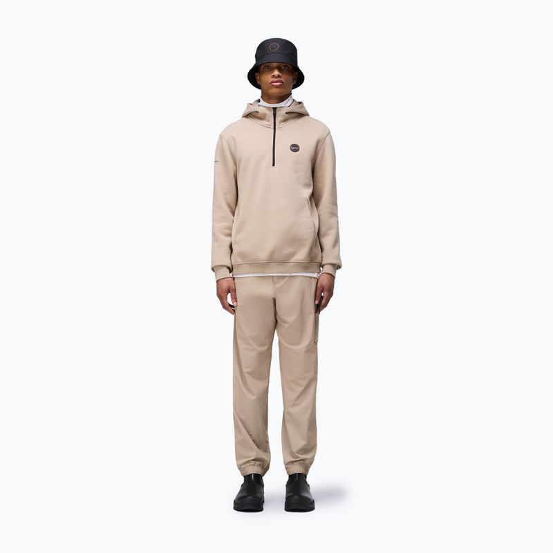 Napapijri B-Badge Uomo Felpa con cappuccio mezza zip beige rocky 2