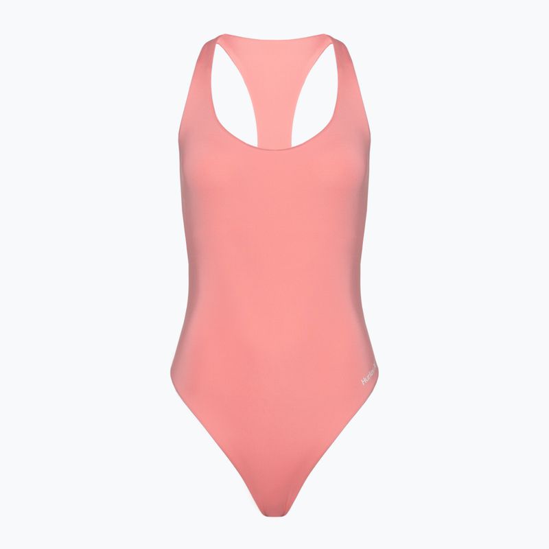 Hurley O&O Solid Racerback Moderate Costume da bagno intero donna rosa pacifico