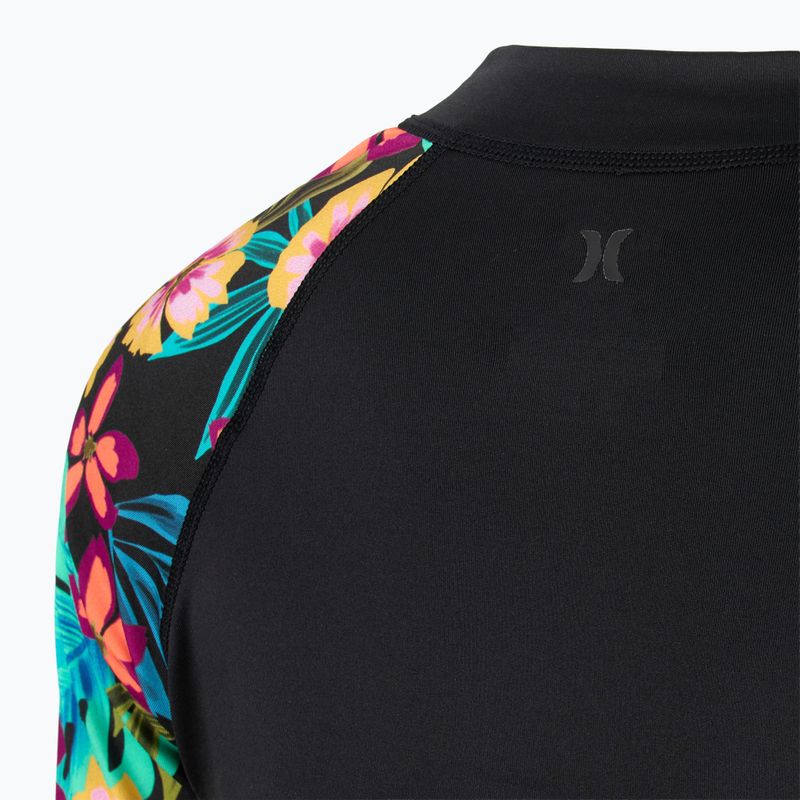 Hurley nuoto donna manica lunga Fiji Fantasy Zip Front Rashguard nero 4