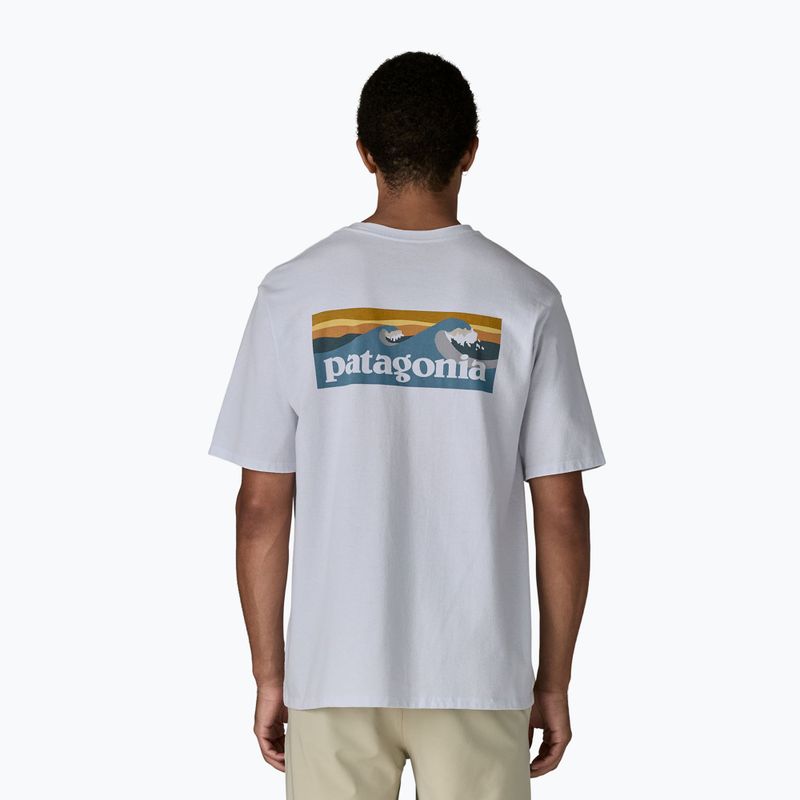 Maglietta Patagonia Boardshort Logo Pocket Uomo Bianco responsabile 3