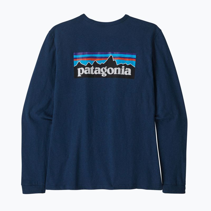 Maglietta da trekking a maniche lunghe Patagonia P-6 Logo Responsibili-Tee donna blu maremma 9