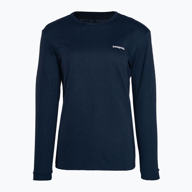 Maglietta da trekking a maniche lunghe Patagonia P-6 Logo Responsibili-Tee donna blu maremma 3