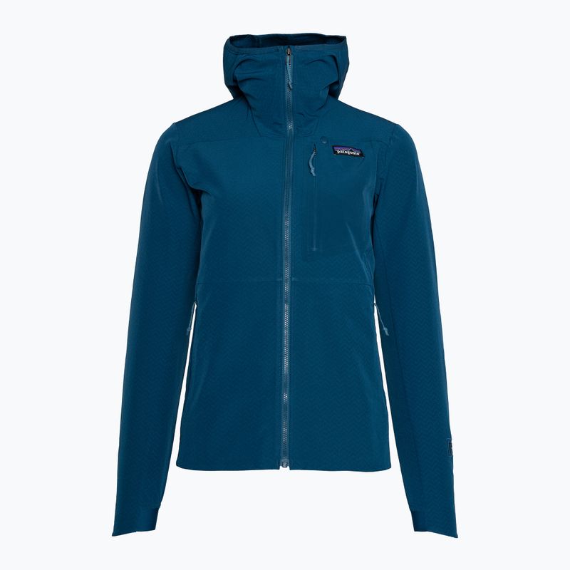 Giacca softshell da donna Patagonia R1 CrossStrata Hoody blu lagom 10