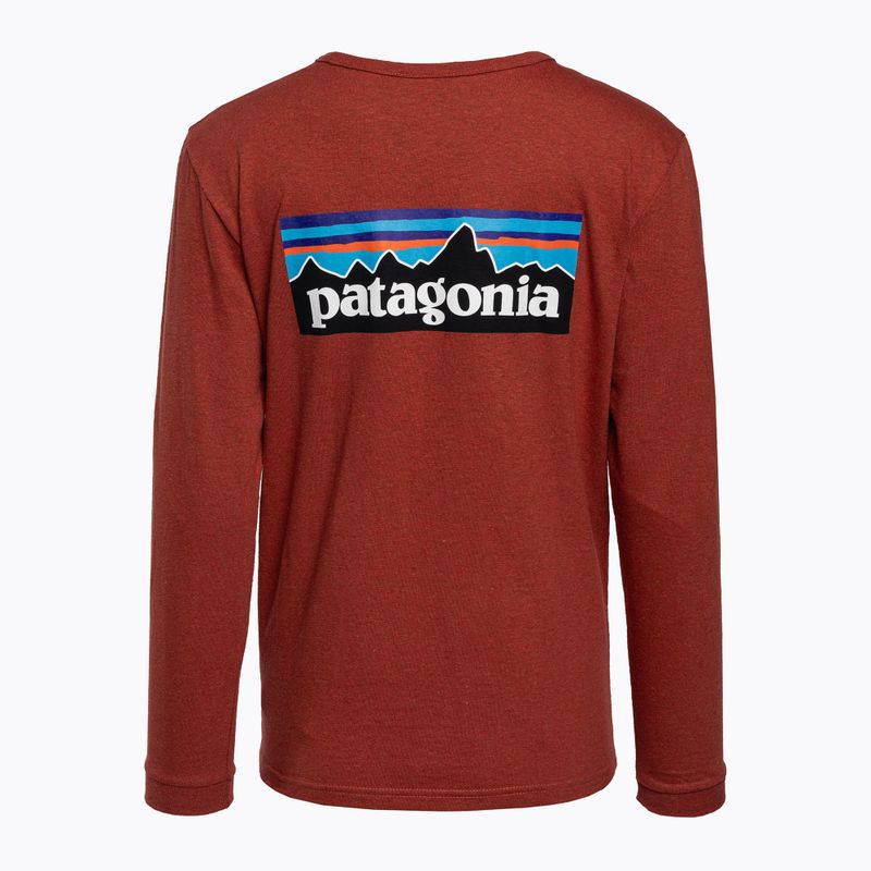 Maniche lunghe da trekking da donna Patagonia P-6 Logo Responsabili-Tee rosso bardiglio 2